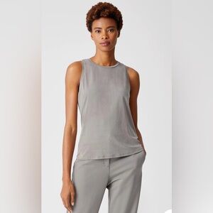 Eileen Fisher Stretch Jersey Knit Jewel Neck Tank